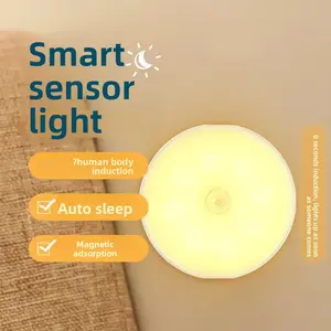 USB Rechargeable LED Motion Sensor Night Light Smart Closet Stair Light Auto On Off