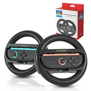 Switch 2 Steering Wheel for Nintendo Switch 2 – Family-Friendly Joy-Con Controller Grip – Kid-Safe Switch 2 Racing Wheel – Fun Switch 2 Accessories for Mario Kart – Black [2-Pack]