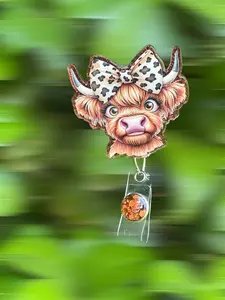 Funny Cow Badge Reel, 2”, Retractable Swivel Alligator Clip