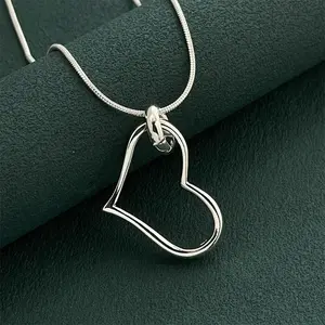 925 Sterling Silver Heart Necklace  Minimalist Love Pendant for Women – Anniversary & Birthday Jewelry Gift