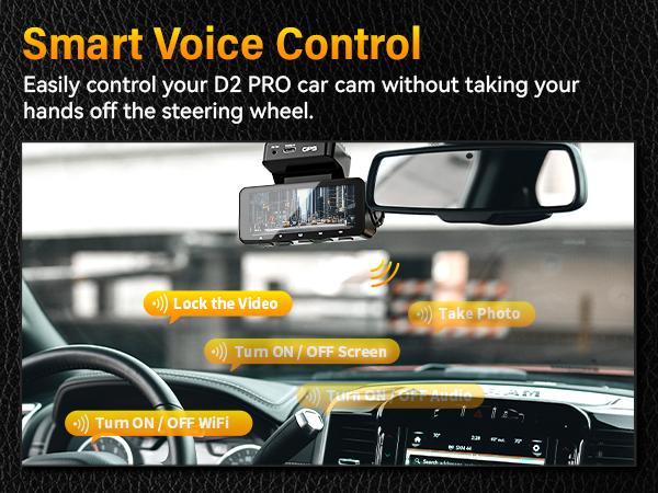 FOCUWAY D2 Duo Dash Cam Front and Rear | True 4K Front + 1080P Rear | Free 64GB Card | Touch Screen, Voice Control, GPS & WiFi, HDR Night Vision, 160° Wide Angle, 24H Parking Mode