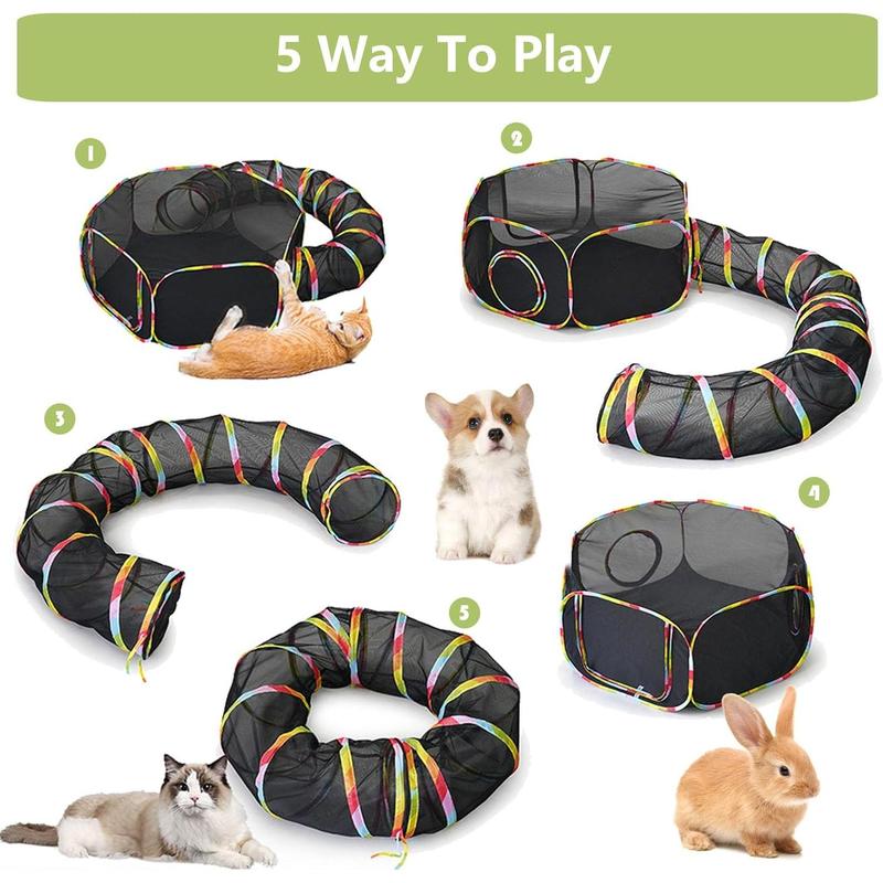 Outdoor  Enclosures,  Playground Portable Mesh Tent, Outside Circle Playpen Tunnel for Kitty, , Puppy and Small