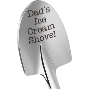 Funny Dad's Ice Cream Shovel Spoon - Engraved Stainless Steel Dessert Spoon | Birthday & Father's Day Gift