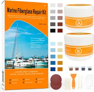 Fiberglass Boat Repair Kit,Marine Fiberglass Repair Kit for Boat Hull (Color Match),Epoxy Filler for ,Gel Coat Repair Kit for , Boat Accessories for Fix Holes Chips Pit Cracks