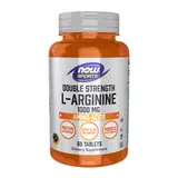 NOW Sports Nutrition Double Strength L-Arginine 1000mg Dietary Fitness Supplement Tablets - Nitric Oxide Precursor Amino Acids for Muscle Support, Protein-Boosting, 60 Count