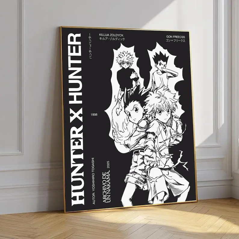 Hunter x Hunter Poster – Gon Killua Kurapika Hisoka Anime Wall Art Print, HXH Manga Decor, Anime Room Gift