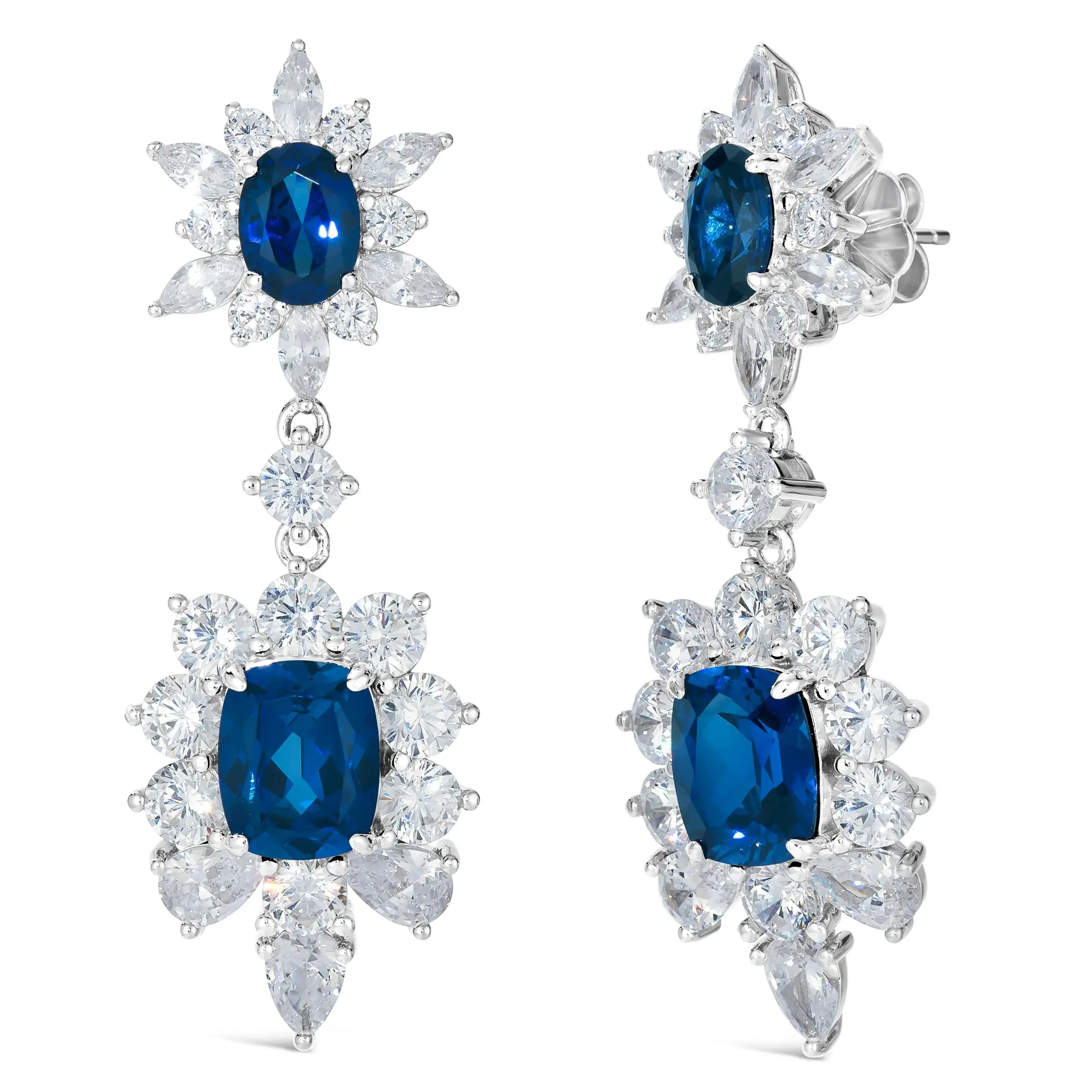 Berkshire Drop Earrings in Blue Sapphire