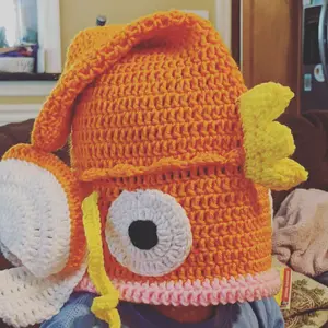 The Crochet Fairy Useless Fishy Hat Handcrafted Premium Acrylic Yarn Quirky & Lovingly Made Unique Accessory for Playful Spirit