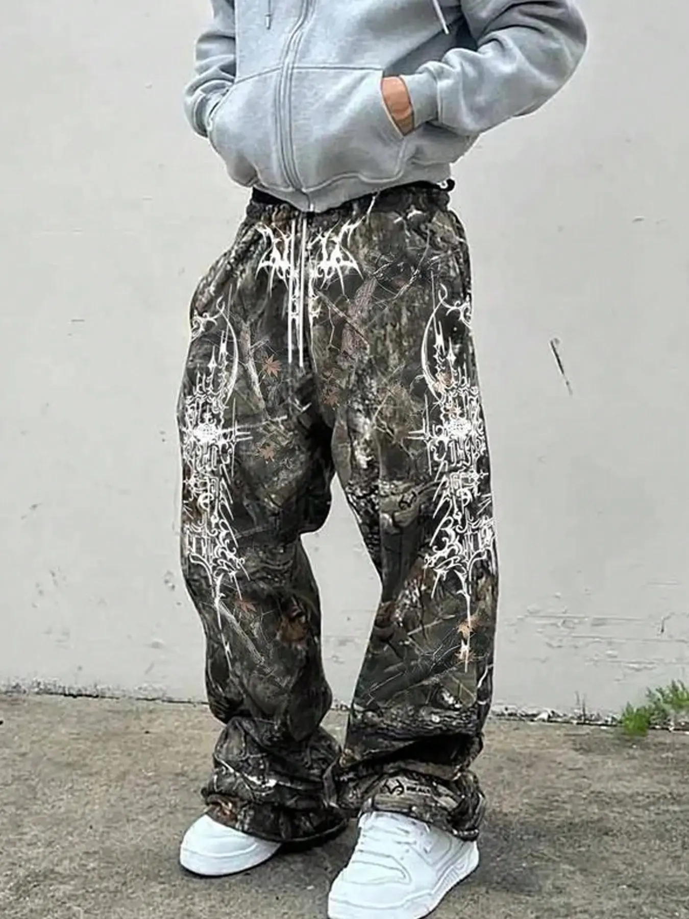 Men's Graphic Plant printed sweatpants with drawstring waistband, casual and comfortable, Elastic, with pockets, suitable for everyday wear and all seasons.