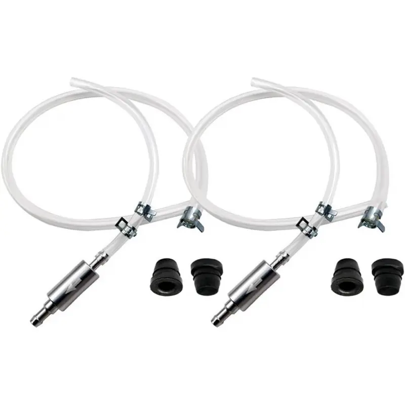 2 Sets Brake Bleeder Hose - One Way Check Valve Tube Bleeding Tool Kit for Motorcycle Clutch, Soft Tube with Metal Clips