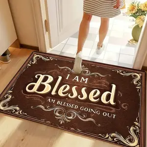 Blessing Welcome Mats Front Door Mat for Home Entrance Indoor and Outdoor, Garage and Garden Outside Entryway Floor Mat