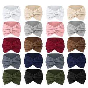 A Set of 20/10 Pcs Wide Soft Ladies Headband Hair Wrap,Bohemian Fashion Bandanas Elastic Yoga Hair Bands Hair Accessories,Knotted Stretch Non-slip Big Hair Bands For Running Sports,Tools & Hardware,Summervibes