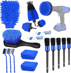 Car Detailing Kit, 18Pcs Car Detailing Brush Set, Car Cleaning Kit, Drill Brush Set, Car Detailing Brushes, Tire Brush - Car Wash Kit, Car Cleaning Tools brushes for Interior, Exterior, Wheels
