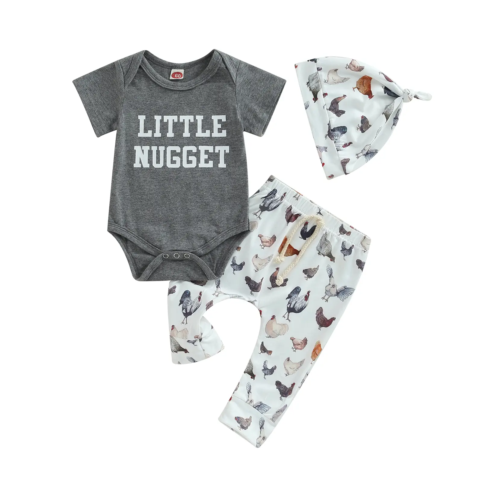 2025 Infant Baby Boy Farm Letter Bodysuit Romper and Long Pants Newborn Coming Home Outfit Cute Clothes Sets with Hat