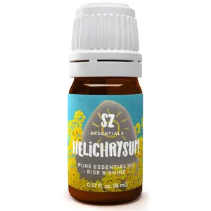 Sz Essentials | Helichrysum Essential Oil -  Sweet Scent, with Floral Overtones - 100% Pure & Natural - 0.17 Fl (5ml) - Aromatherapy - Therapeutic