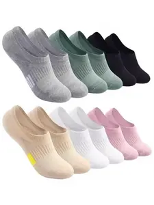 12 Pairs Women's Invisible Crew Socks, Cotton Padding Low Top Sports Socks, Fits Athletic Shoes, Invisible Short Socks, Running Socks