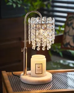 Candle Warmer Lamp with Timer Dimmer Candle Warmer with Marble Base for Jar Candles,Candle Lamp with 3 Bulbs for New Home, Mom Christmas, French Gold