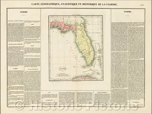 Geographic, Statistical, and Historical Map of Florida 1825 - Carey and Lea's Atlas