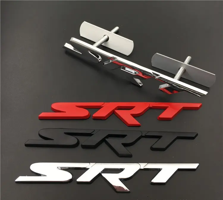 SRT 3D Metal Grille Logo Emblem Nameplate for HellCat Charger Challenger Jeep Grand Cherokee