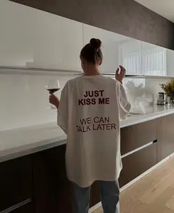 Just Kiss Me We Can Talk Later Shirt – Funny Flirty Graphic Tee, Casual Couple Outfit Gift