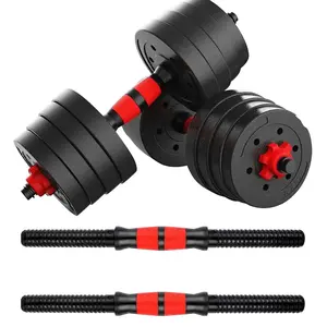 Adjustable Dumbbell Handles for 1 Inch Weight Plates, Compact Home Gym Equipment, Threaded Locking System, Strength Training Barbell Set, Adjustable Weights Dumbbells