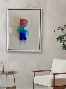 Pop Art Tie Dye Sour Patch Kid Resin Wall Art 8x10 Framed Ready to Hang Handcrafted High-Gloss Iconic Design Solid Wood Panel for Pop Art Walls Kitchens & Game Rooms