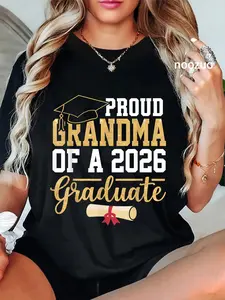 100% Cotton Proud Grandma of A 2026 Graduate Senior Class of 2026 Grad T-Shirt