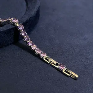 Elegant Gradient Tennis Bracelet for Women Sparkling Cubic Zirconia Inlaid Dainty Statement Jewelry Perfect for Daily Wear Party Wedding Anniversary Gift Choice