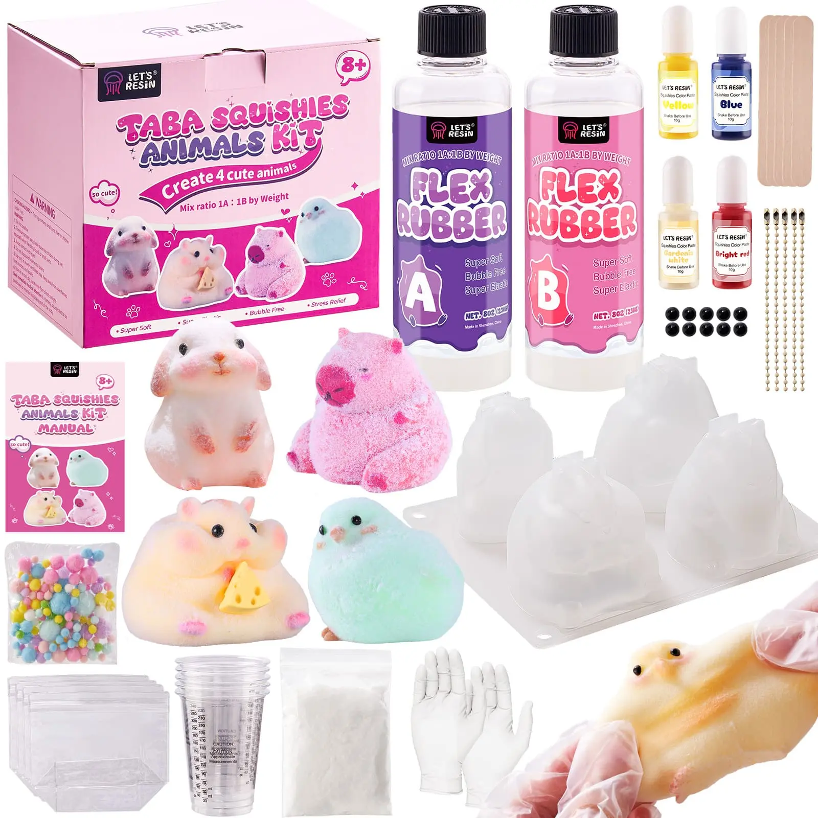 Four Small Animal Squishy Starter Kit