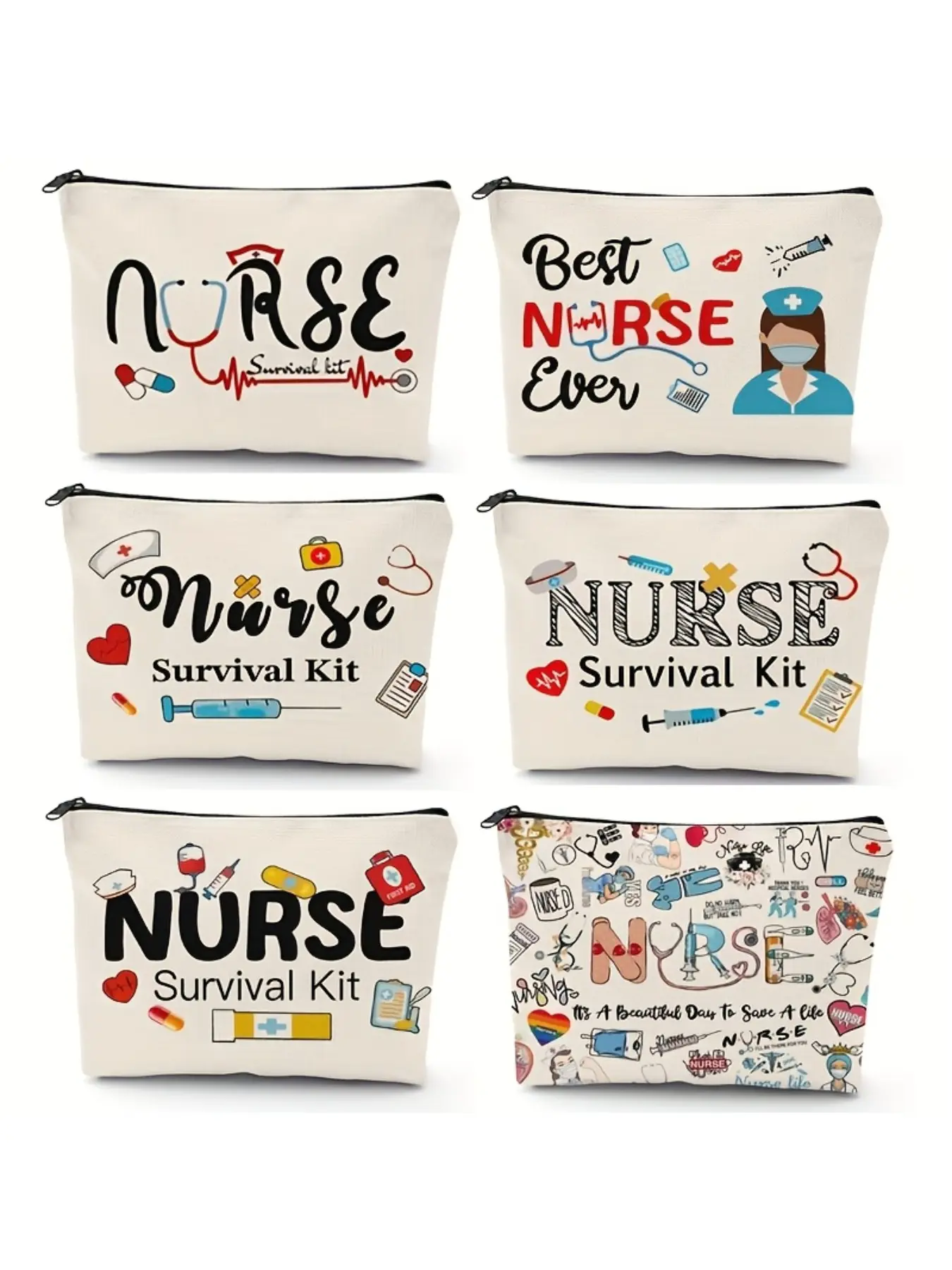 Nurse Thank You Makeup Bag, Makeup Organizer Pouch, Cosmetic Pouch, Nurse Emergency Kit, Multi-Functional Cosmetic Storage for Nurses, Perfect Graduation Gift for Nurses, Cosmetic Travel Bags
