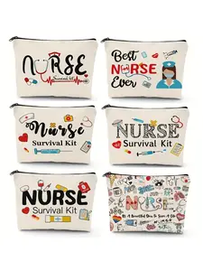 Nurse Thank You Makeup Bag, Cosmetic Pouch, Nurse Emergency Kit, Multi-Functional Cosmetic Storage for Nurses, Perfect Graduation Gift for Nurses