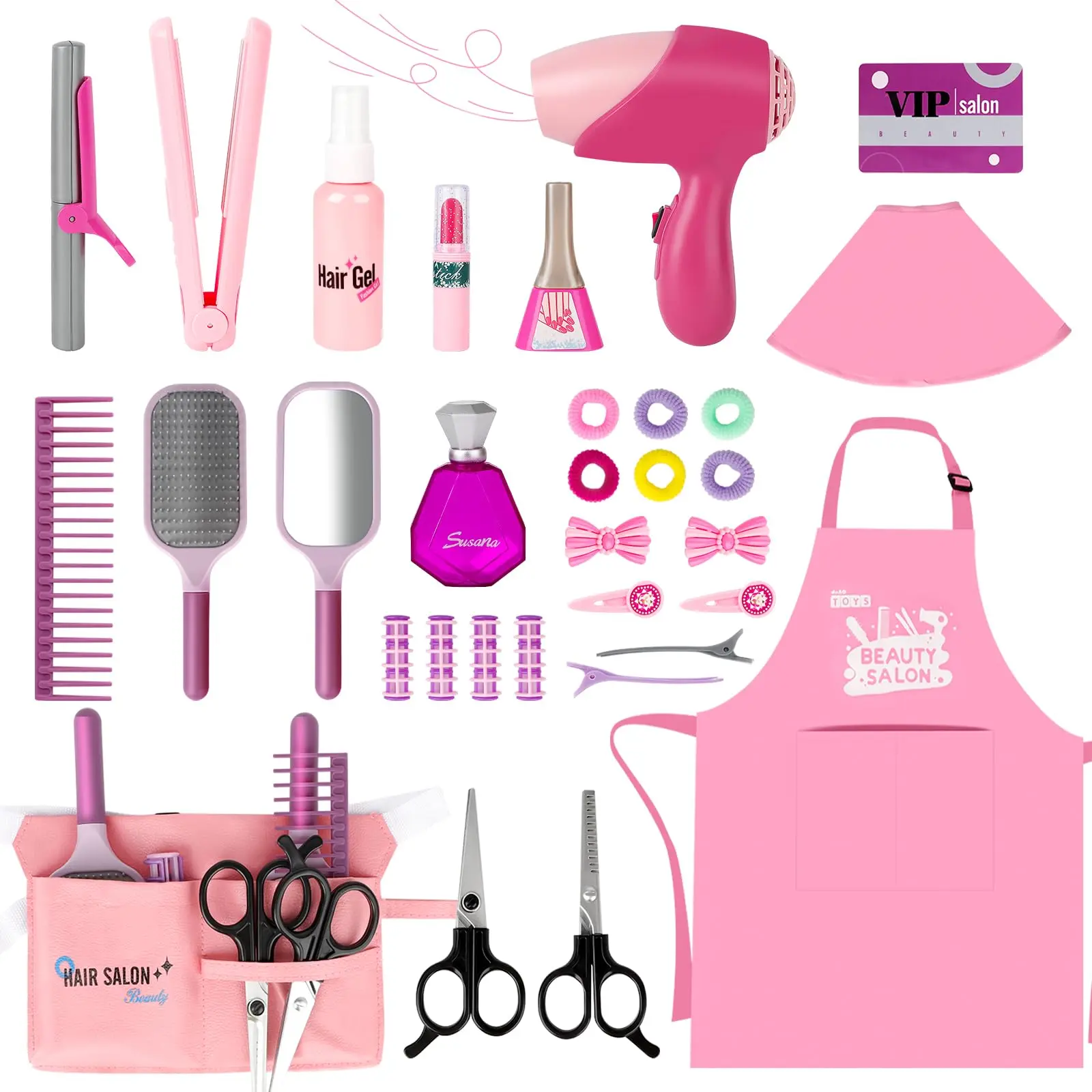 deAO Beauty Salon Set Pretend Play Stylist Hair Cutting Kit Toys #SummerVibes
