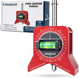Pipe Center Tool, 1–10 Inch Fitter Layout Equipment with Bubble and 360 Degree Dial for Accurate Marking