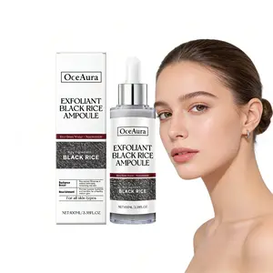 Black Rice Brightening Exfoliating Facial Ampoule - Gentle Cleansing Formula, Softens Skin Texture, Removes Dead Skin Cells - 100ml Concentrated Serum for Smooth, Radiant & Refreshed Complexion (All Skin Types)