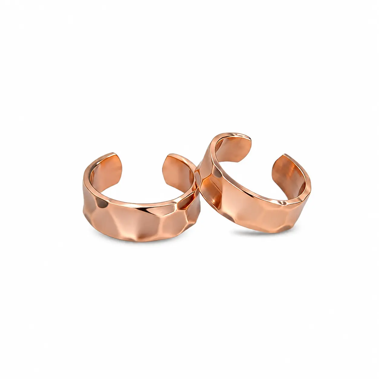 100% Pure Copper Rings for Women & Men, 2-Pack - Solid Raw Copper, Uncoated Handmade Adjustable Open-End Tibetan Style Costume Jewelry Rings