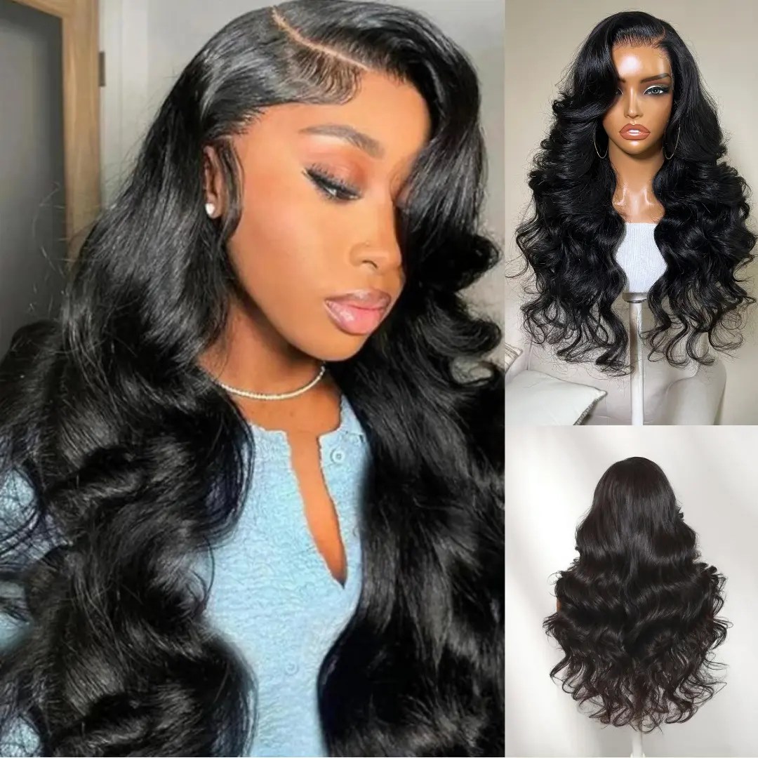 Sunber 13x4 Lace Frontal Loose Wave Glueless Human Hair Wigs Side Part with Face-Framing Soft Layers Put on and Go SpringStatements