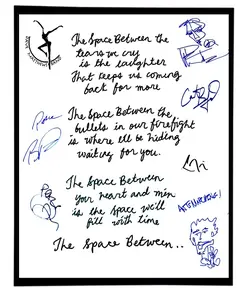 Dave Matthews Autographed/Signed "The Space Inbetween" Sheet Music Replica. 11"x14". Frame Included