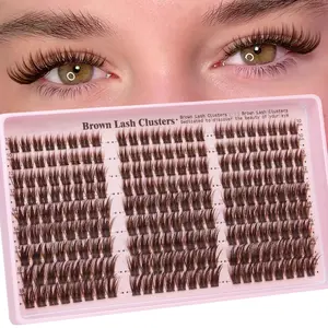 Anime Style False Eyelashes, Rabbit Hair Fine Natural Cluster Lash Extensions 10-16mm, Single Strip C Curl, Home Use, DIY False Eyelashes