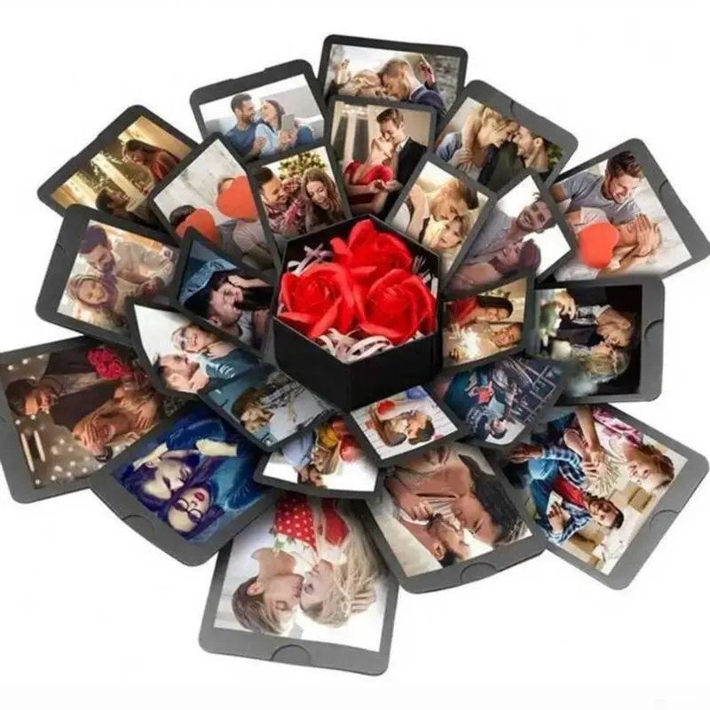 Hexagon Explosion Handmade Photo Album Box for Decor