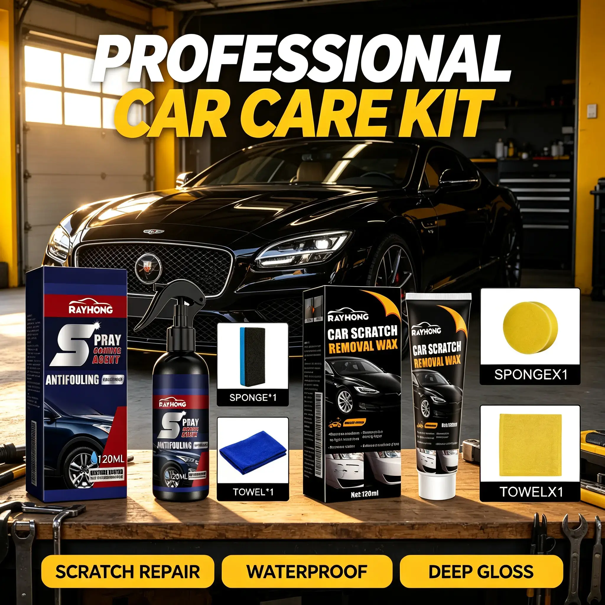 RAYHONG Car Scratch Remover Wax - Car Paint Gloss Polisher, Surface Maintenance Cleaner, Protective Coating Wax #SummerWins #DealsForYouDays., Car Paint Waxing