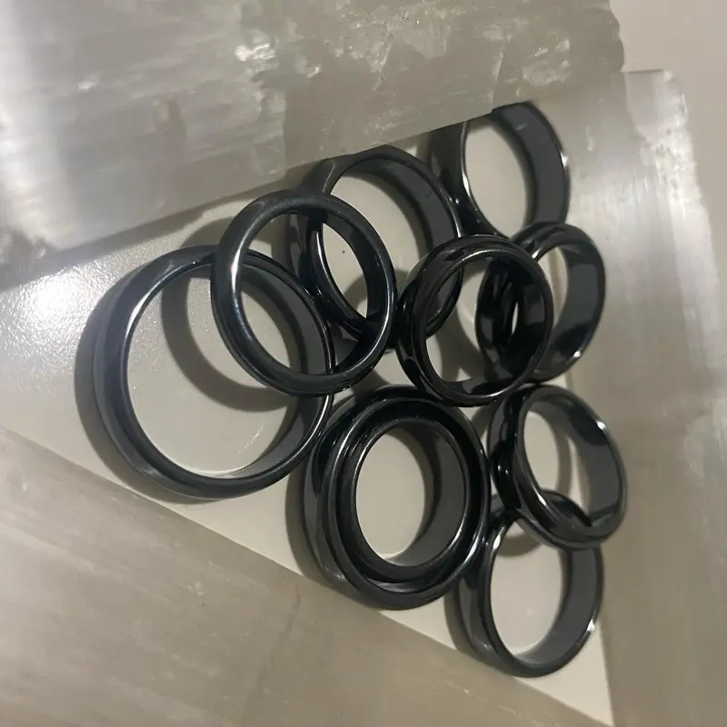 Hematite Ring, Polished Smooth Band for Daily Wear