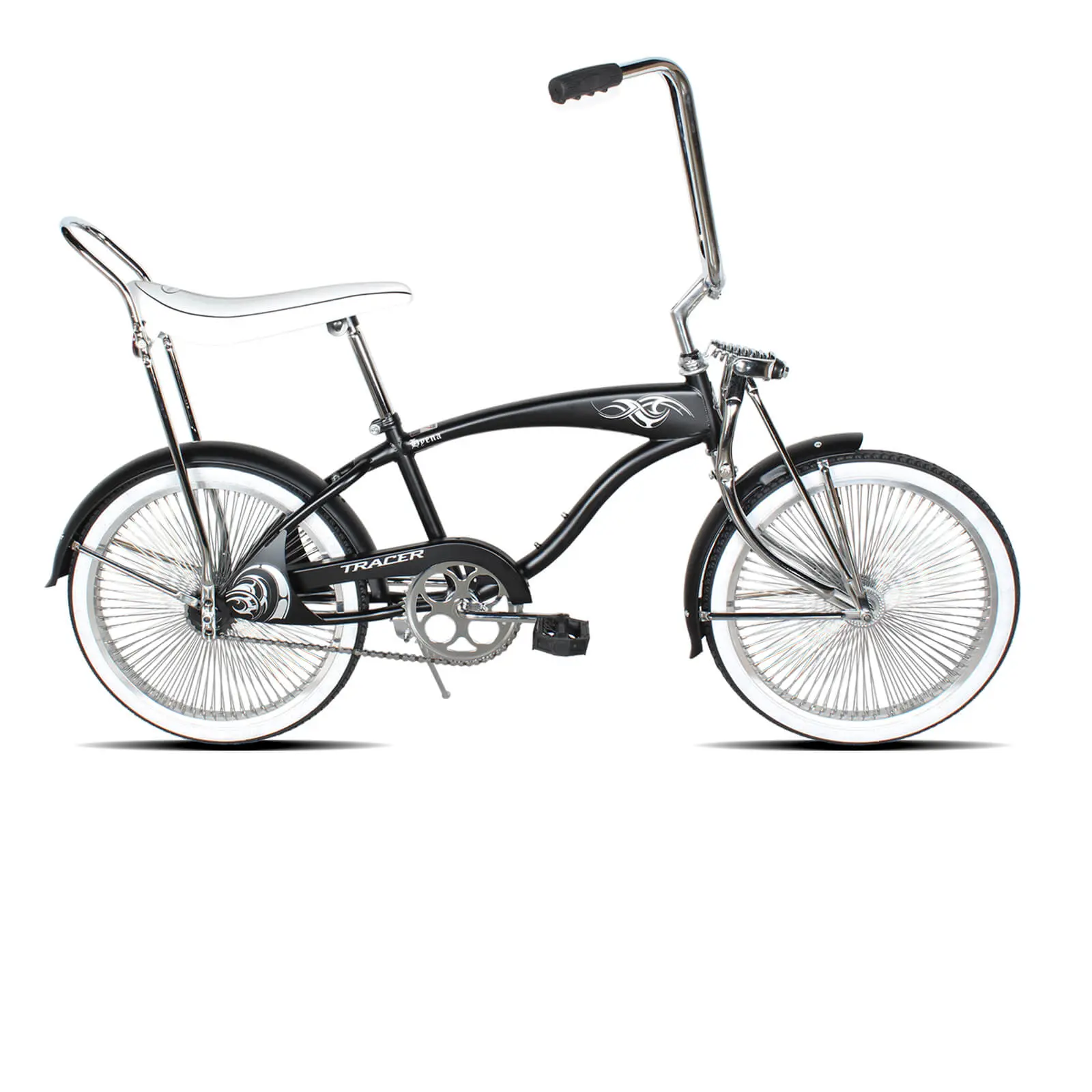 Tracer Hyena Classic Beach Lowrider Bike w/140H Wheel, Single Speed, w/ Banana Seat