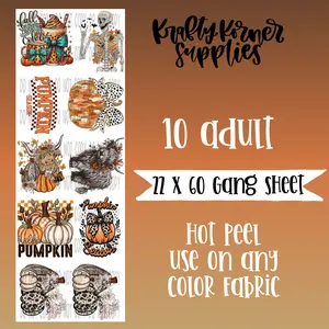 Fall Is My Favorite Color DTF Transfer Gang Sheet, 22 x 60
