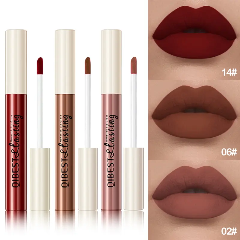 Matte Velvet Lip Gloss, Non-Stick Cup And Non-Fading Full-Coverage Lip Gloss, Size: 4.06 in*0.43 in, Weight: 13 grams Suitable For All Skin Types,Multiple Colors To Choose From，Ideal For Everyday Use