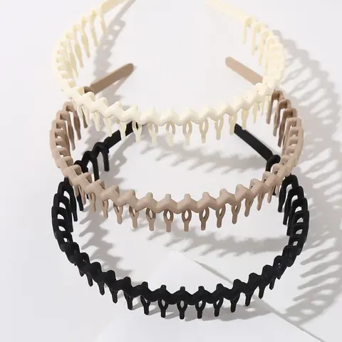 【Black Friday】3-Piece Women's Zigzag Headband Set, Non-Slip Plastic Leopard Pattern Hair Accessories for Casual All-Season Styling