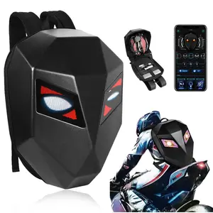 Large Capacity Motorcycle Backpack with Programmable LED Screen  Laptop Compartment