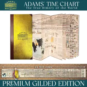 Deluxe Full Gold Foil Adams Time Chart 3.0 Map of History | Premium Gilded Hardcover | 23-Foot Massive History Timeline | Collector's Edition tiktokshopspringglowup