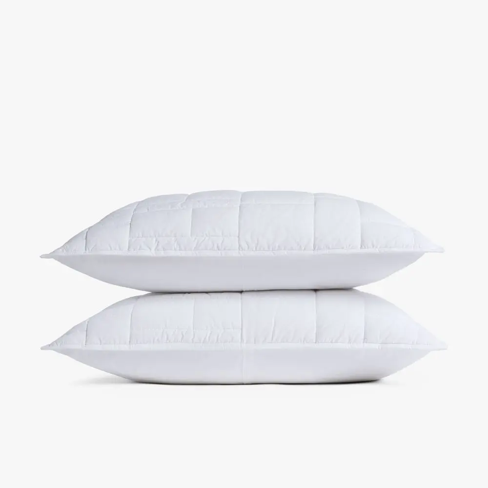 Standard Cozy Block Quilted Sham Set White - Parachute