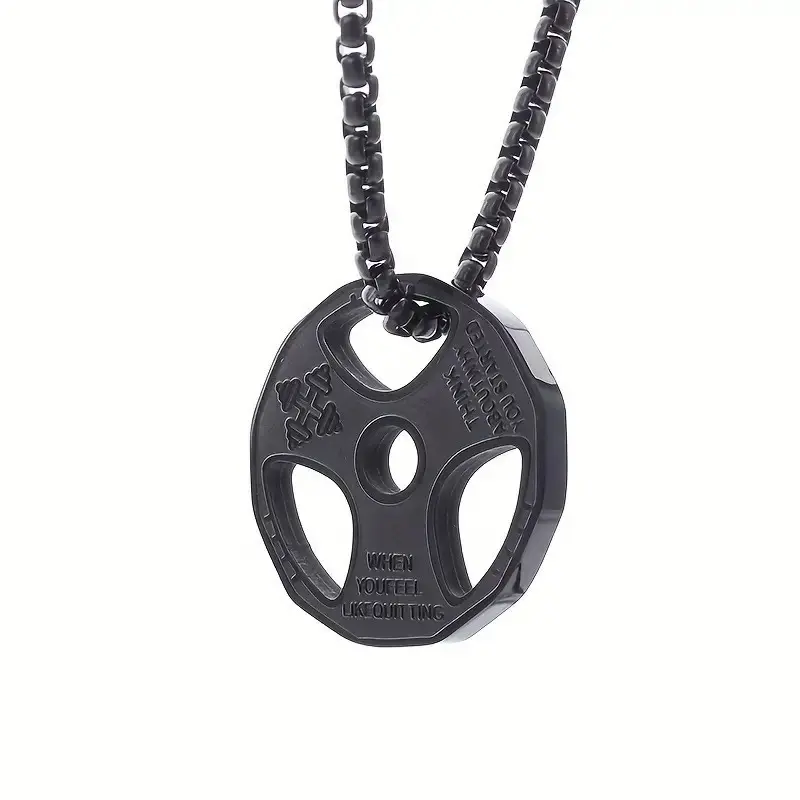 Fitness dumbbell  ports barbell necklaces, men's pendants