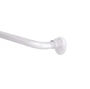 212 MAIN 28x48 in. Silver Wrap-Around Energy-Saving Room Darkening Telescopic Curtain Rod, Adjustable Design for Window Treatments, Adjustable Curtain Rods